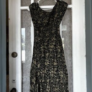Free People Black and Gold Backless Dress